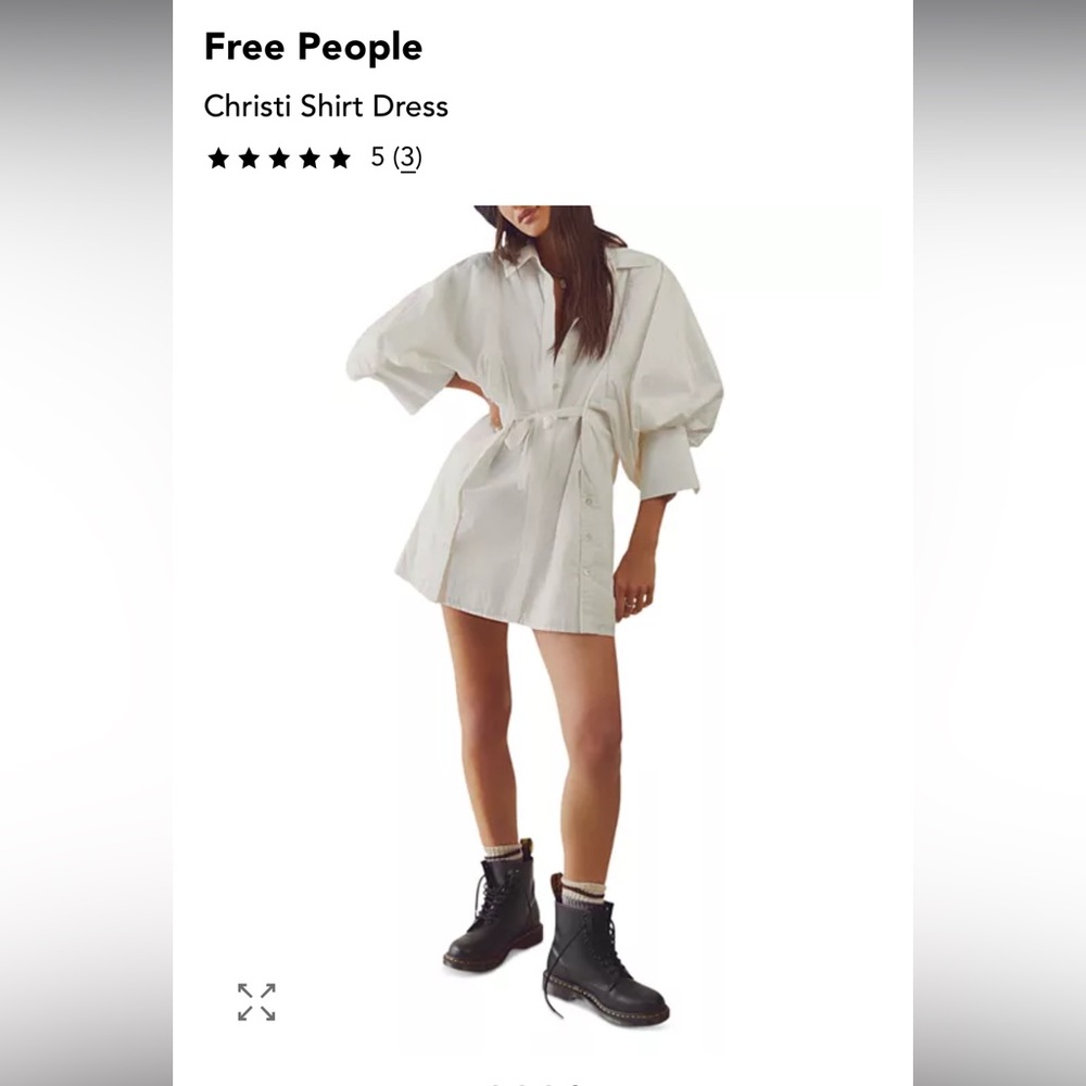 Free People Christi White Shirt Dress